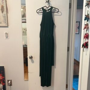 Elegant Dark Green Pleated Jumpsuit